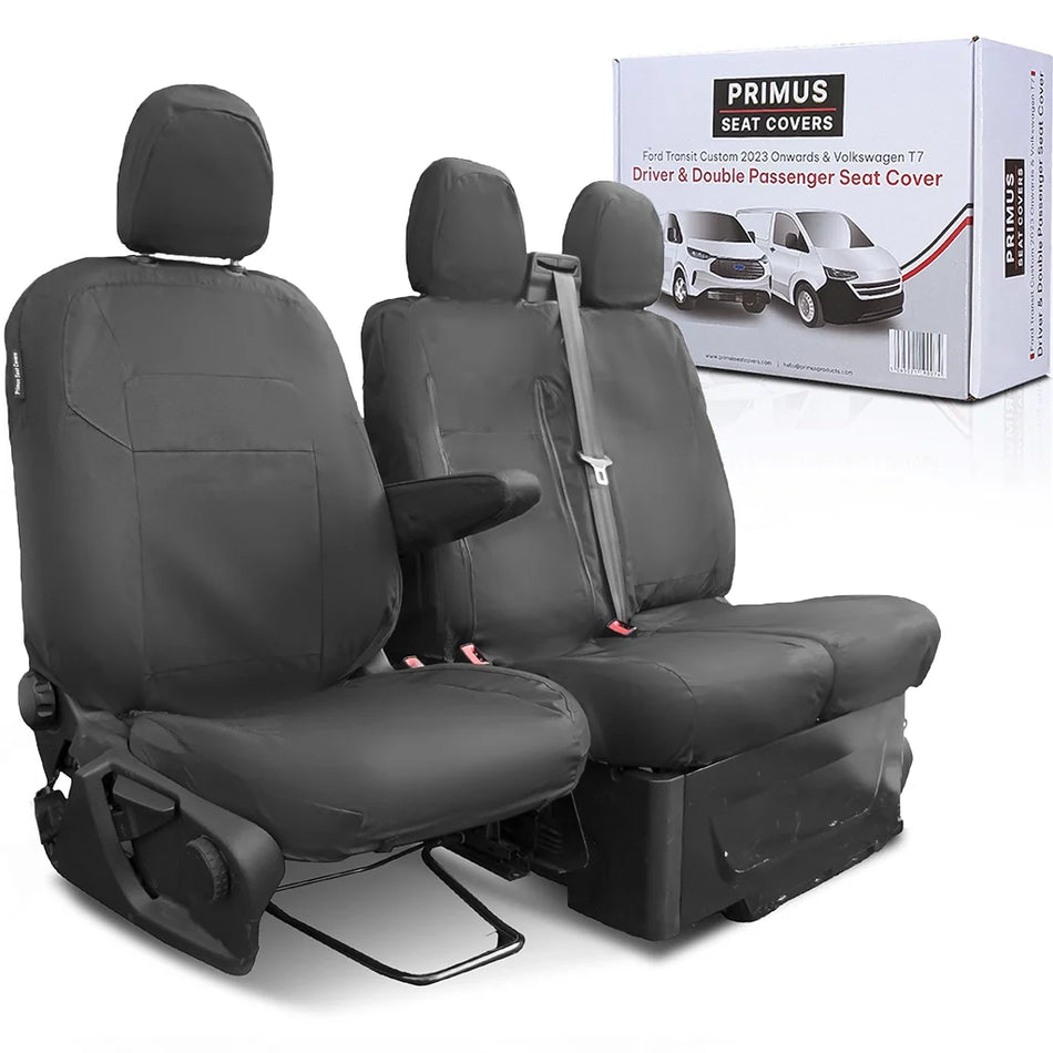 PRIMUS waterproof black van seat cover set with headrest and backrest covers